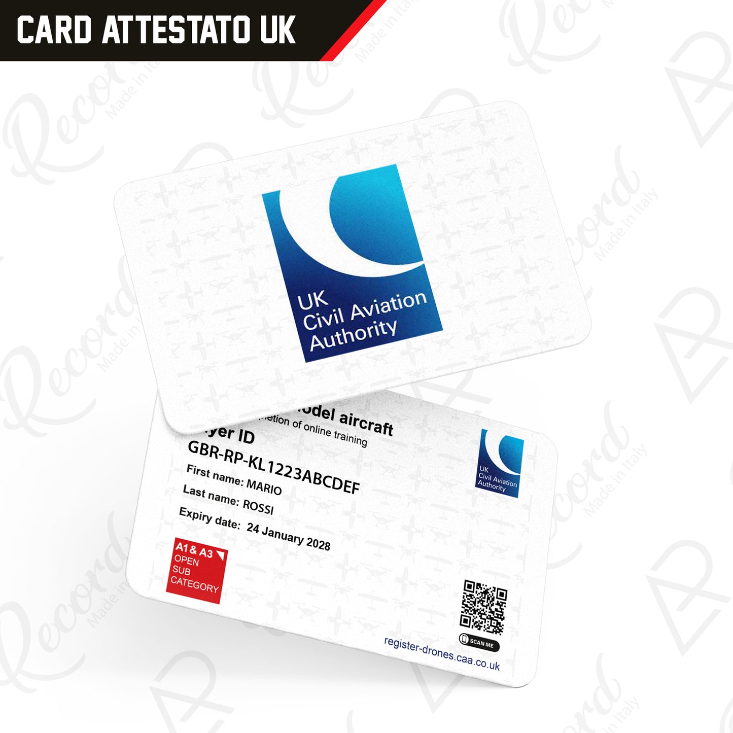 CARD ATTESTATO UAS UK - Andrea Pinotti Official
